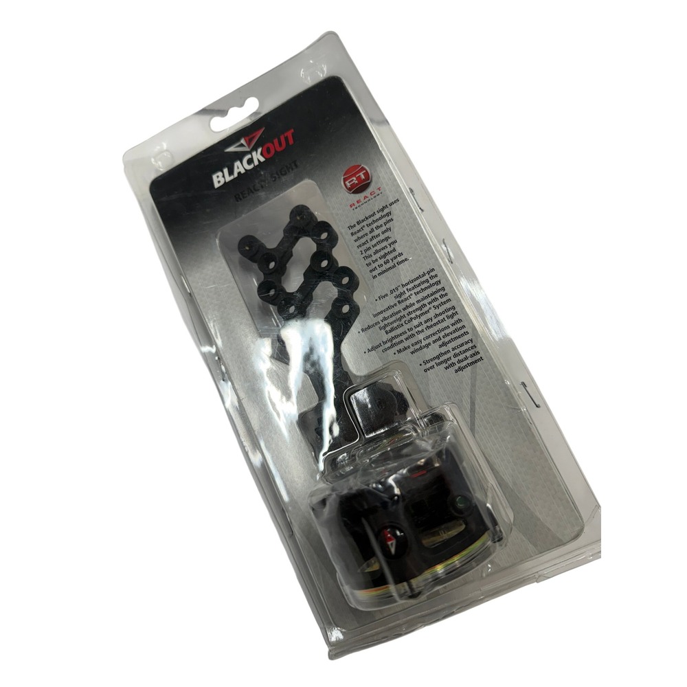 Blackout React 5-Pin Bow Sight Right Hand .019 Pins Archery Hunting Black